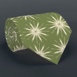 Wispy Snowflake Foulard OLive Two-sided Tie<br><div class="desc">Olive and creme colorway. This tie is inspired by advertising art of the fifties. This wispy design is cream shown here on a olive background. (All background colours are customizable.) Fun tie for that conservative male with a sense of humour & a passion for life,  especially for the holidays!</div>
