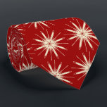 Wispy Snowflake Foulard Red Two-sided Tie<br><div class="desc">Red and cream colorway. This tie is inspired by advertising art of the fifties. This wispy design is cream shown here on a deep red background. (All background colours are customizable.) Fun tie for that conservative male with a sense of humour & a passion for life, especially for the holidays!...</div>