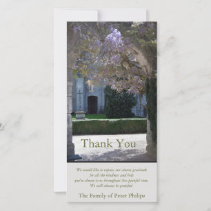 Wisteria 1 Christian Sympathy Thank You Card