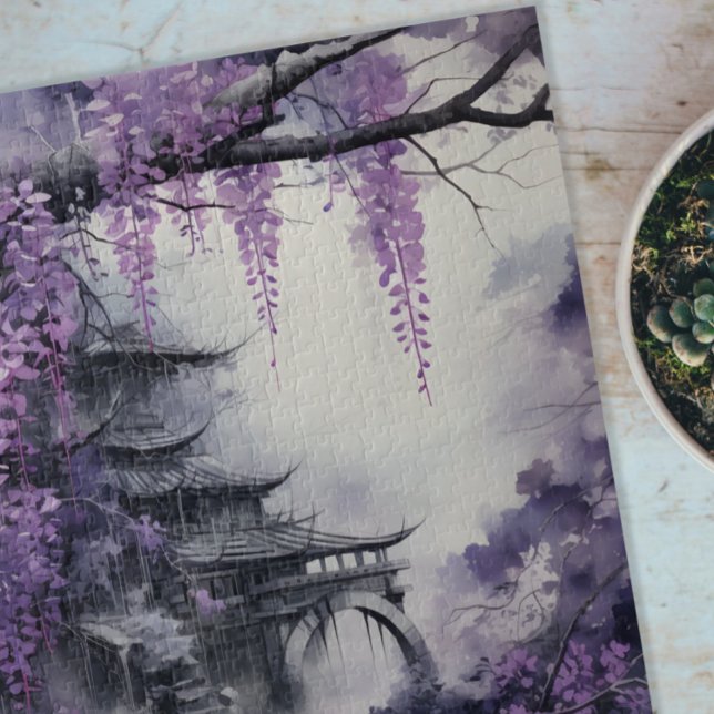 Wisteria Ancient Temple Jigsaw Puzzle (Creator Uploaded)