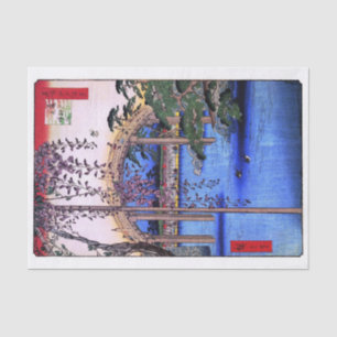 Wisteria and Arched Bridge, Hiroshige Tissue Paper