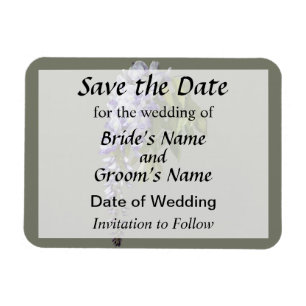 Wisteria and Leaves Save the Date Magnet