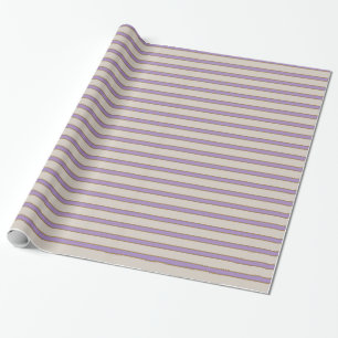 Wisteria and Tan Striped Wrapping Paper