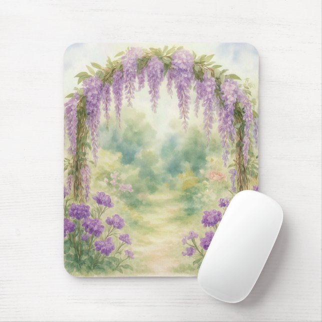 Wisteria Archway In a Summer Garden Mouse Pad (With Mouse)