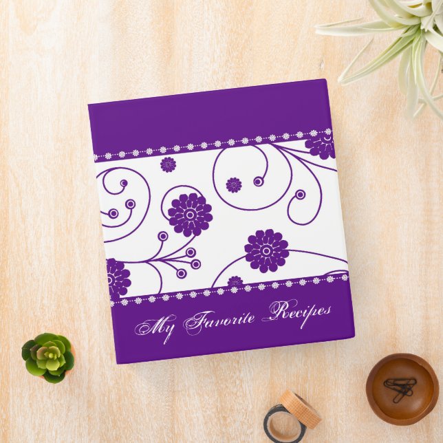 Wisteria Bloom Banner Recipe Book Binder (In Situ)