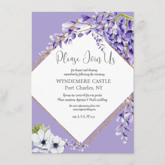Wisteria Blooms QR Code Wedding Enclosure Card