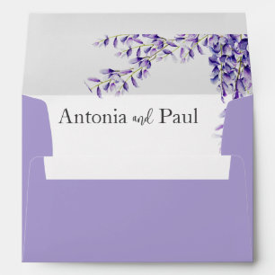 Wisteria Blooms Wedding Envelope