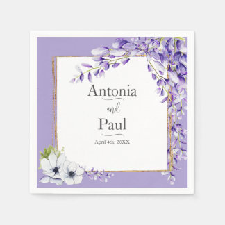 Wisteria Blooms Wedding Napkin