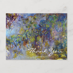 Wisteria by Claude Monet, Thank You Postcard