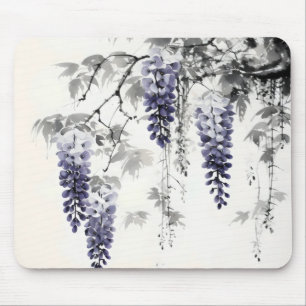 Wisteria Colour Ink Painting Mouse Pad