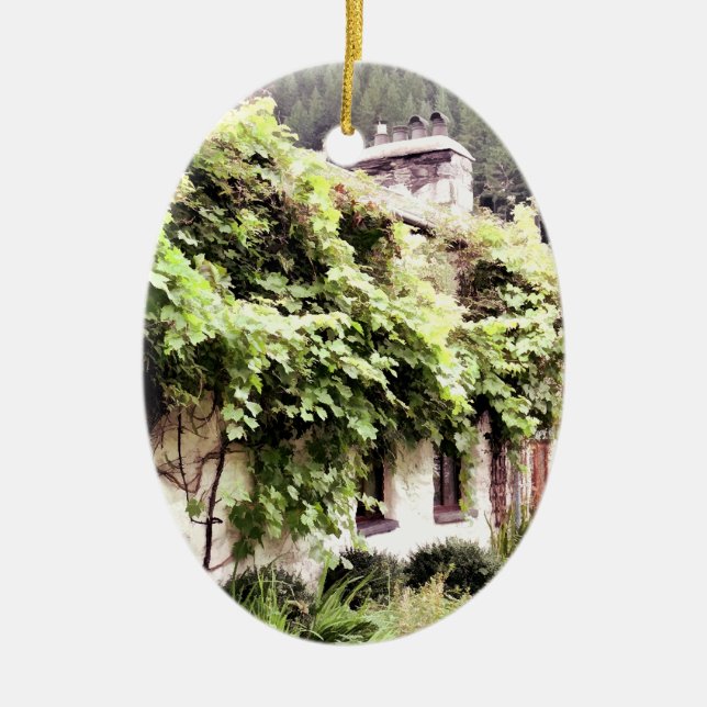 WISTERIA COTTAGE CERAMIC ORNAMENT (Front)