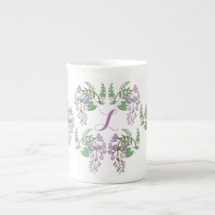 Wisteria Dream Wreath Personalized Bone China Mug
