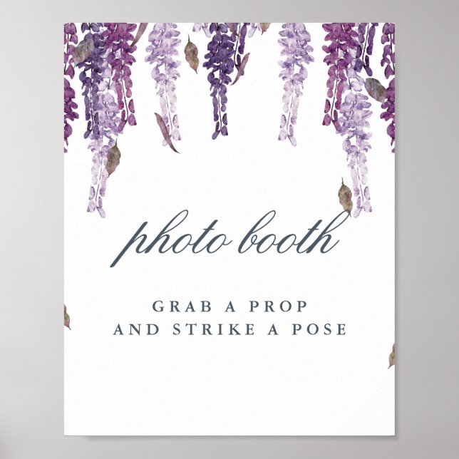 Wisteria dreams photo booth wedding sign (Front)