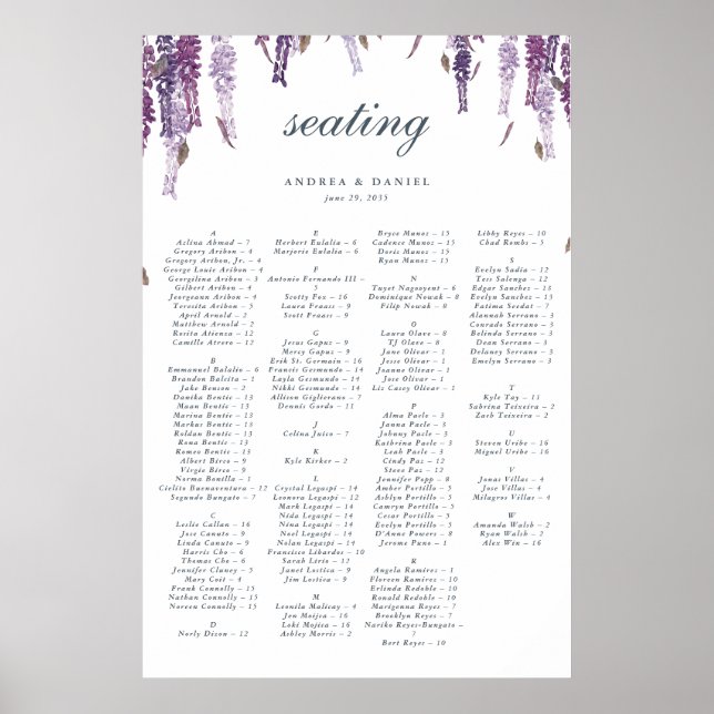 Wisteria dreams seating chart (Front)