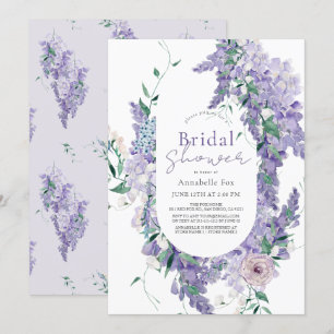 Wisteria Dusty Purple Watercolor Bridal Shower Invitation