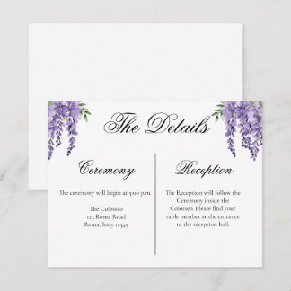 Wisteria Enclosure Details Card 
