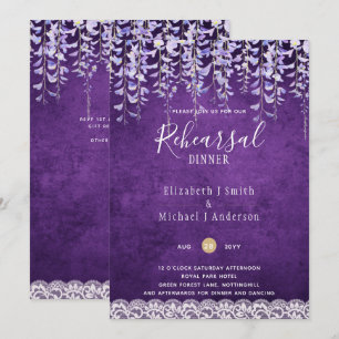 Wisteria Floral Lace REHEARSAL DÎNER INVITATION