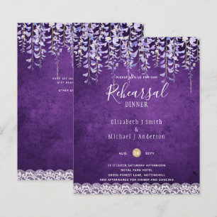 Wisteria Floral Lace REHEARSAL DINNER INVITE