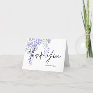 Wisteria Floral Personalized Thank You Card