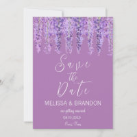 Wisteria Floral Watercolor Purple Flower Wedding 