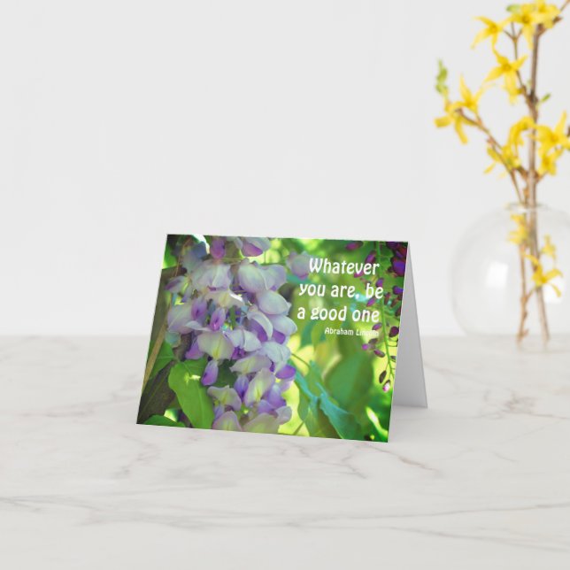 Wisteria Flower Attitude Quote Note Card (Yellow Flower)