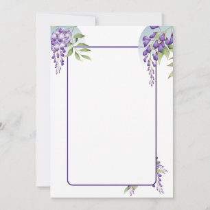 Wisteria flower decoration blank invitation