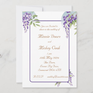 Wisteria flower decoration invitation