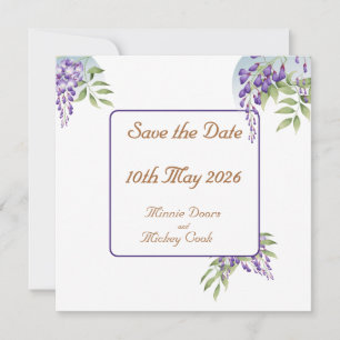 Wisteria flower decoration save the date