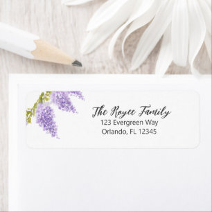 Wisteria Flower Painting Return Address Label
