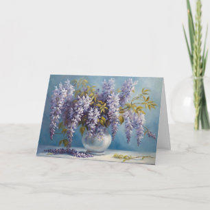 Wisteria Flowers Bouquet Card