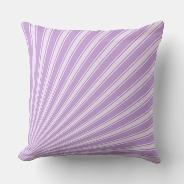 Wisteria Funky Sun Rays Background Throw Pillow (Front)