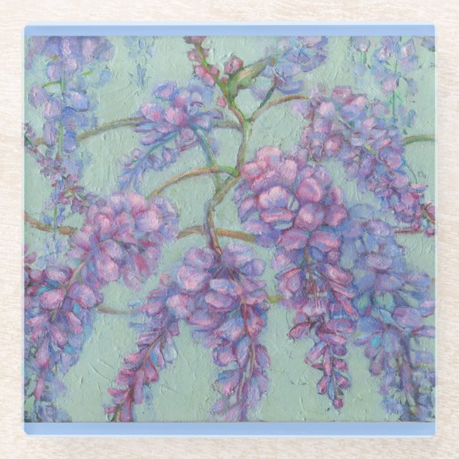 Wisteria Glass Coaster (Front)