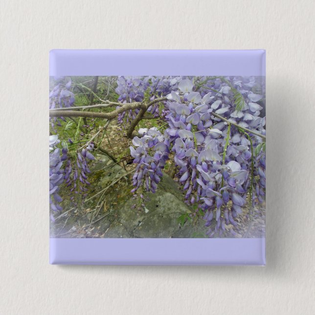 Wisteria in the Woods 2 Inch Square Button (Front)