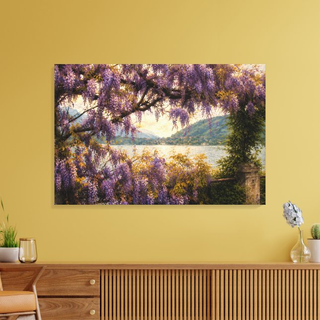 Wisteria Lake View Canvas Print (Insitu(LivingRoom))