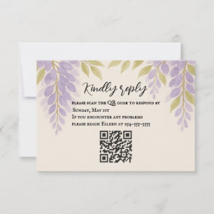 Wisteria Lane QR Code RSVP Card