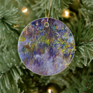 Wisteria (left half) by Claude Monet Ceramic Ornament