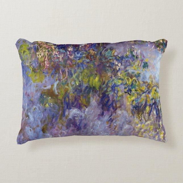 Wisteria (left half) by Claude Monet Decorative Pillow (Front)