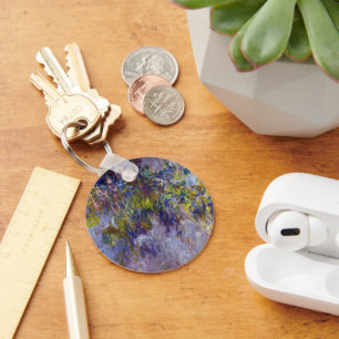 Wisteria (left half) by Claude Monet Keychain
