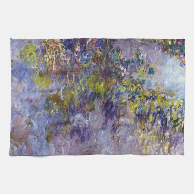 Wisteria (left half) by Claude Monet Kitchen Towel (Horizontal)