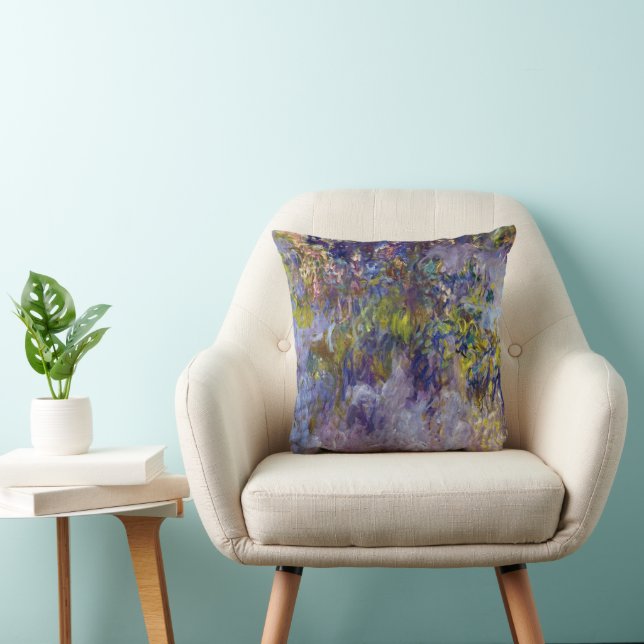 Wisteria (left half) by Claude Monet Throw Pillow (Chair)
