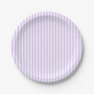 Wisteria Lilac Lavender Orchid & White Stripe Paper Plate