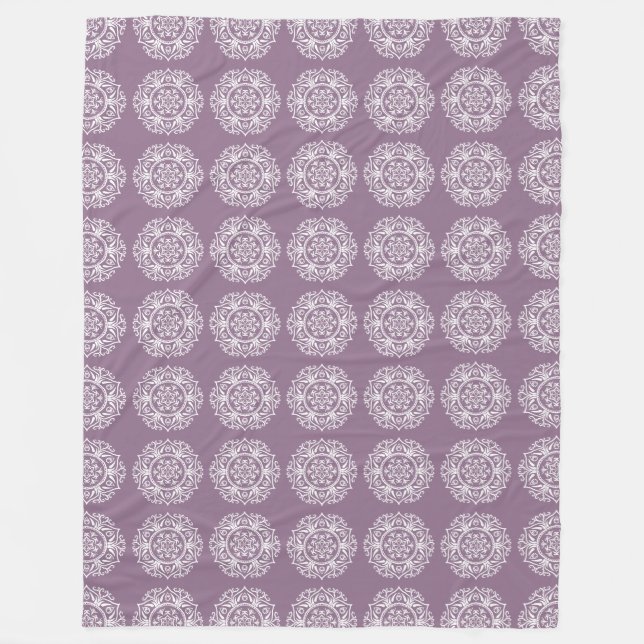 Wisteria Mandala Fleece Blanket (Front)