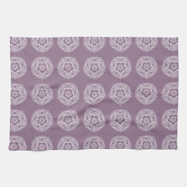 Wisteria Mandala Kitchen Towel (Horizontal)