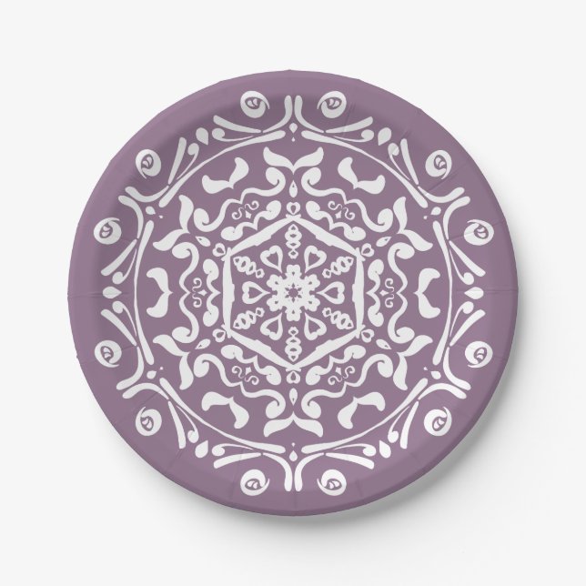 Wisteria Mandala Paper Plate (Front)
