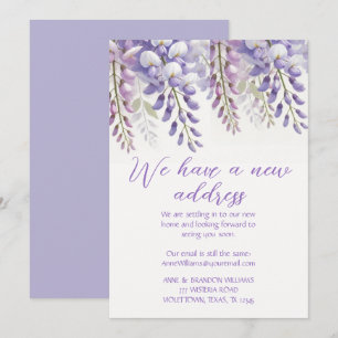Wisteria New Address Moving Purple Floral Violet Invitation