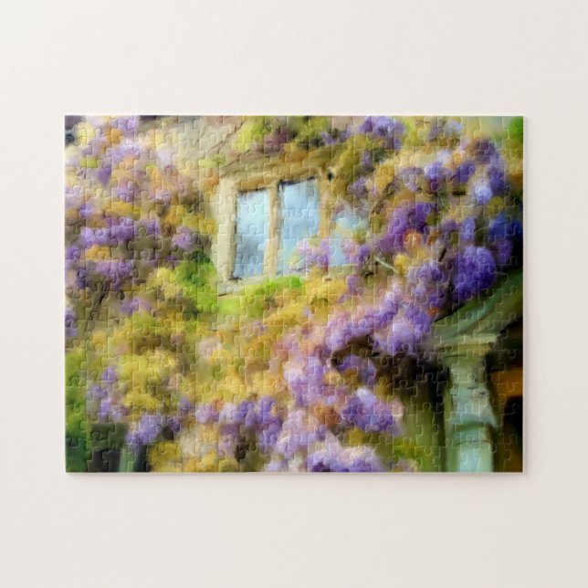 Wisteria on the Old Bell in Malmesbury Painting Jigsaw Puzzle (Horizontal)