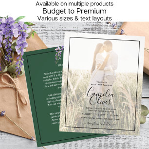 WISTERIA PHOTO Overlay Green Wedding Invite Flyer