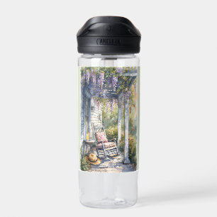 Wisteria Porch Rocking Chair Scene Water Bottle