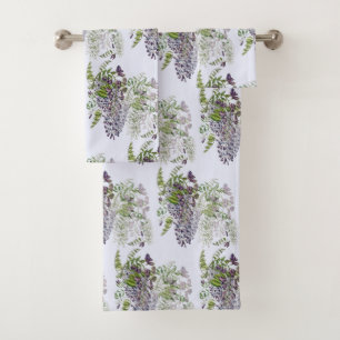 Wisteria Profusion Colour Customize Bath Towel Set