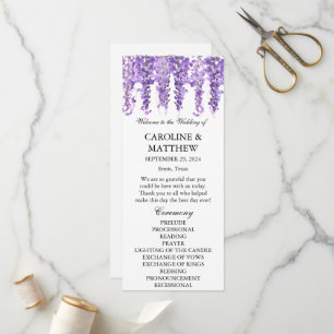 Wisteria Purple Floral Elegant Lavender Wedding Program